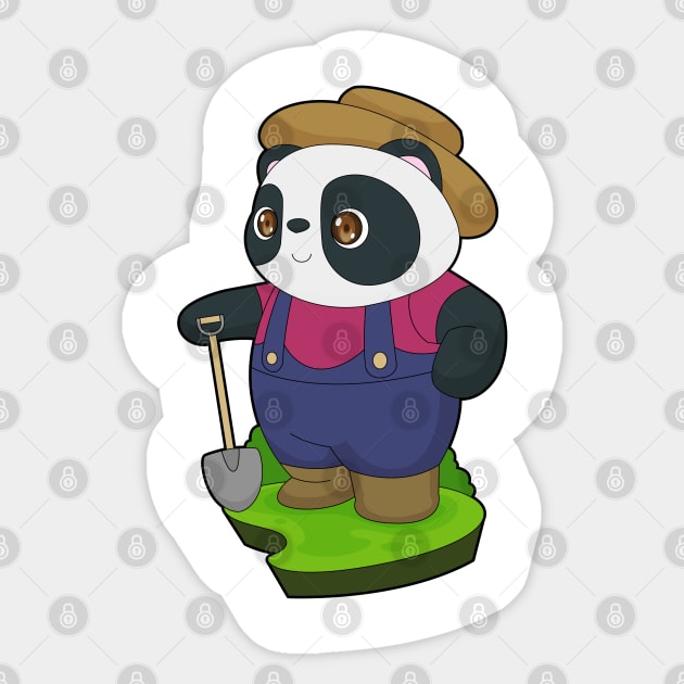 Panda Farmer Shovel Sticker by Markus Schnabel